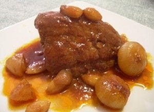 Filetto di Maiale con mandorle e cipolline borettane