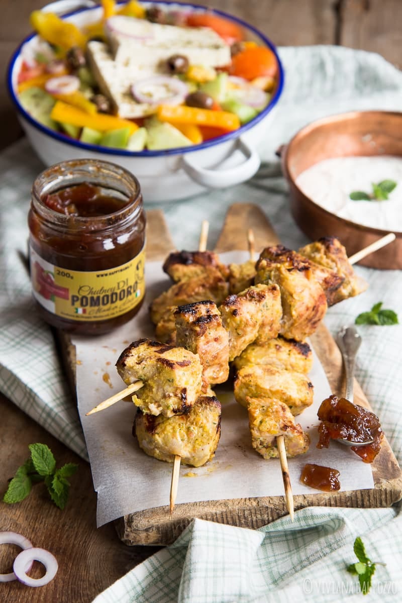 Souvlaki greco di maiale alla griglia