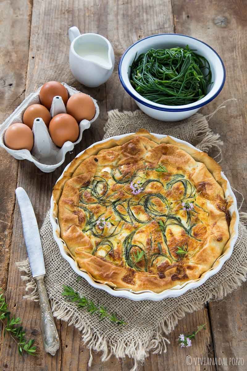 torta salata con asparagi e formaggio