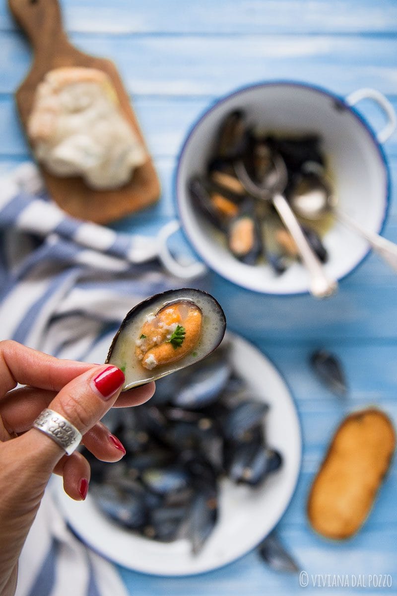 ricetta delle cozze al gorgonzola