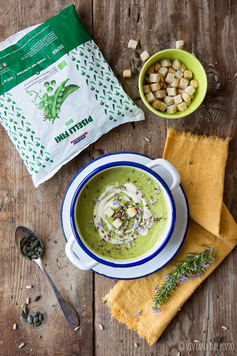 vellutata di piselli surgelati