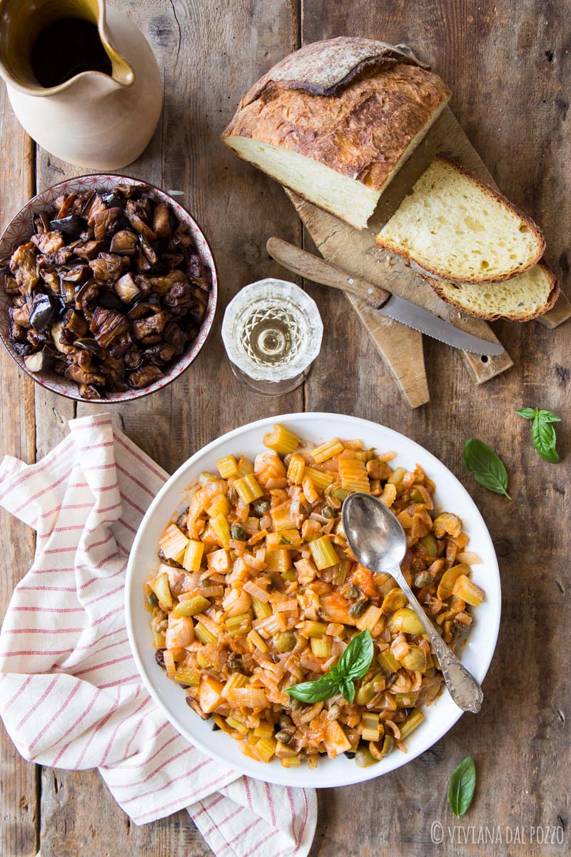 caponata di melanzane e pesce spada
