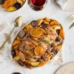 carrè di maiale con salsiccia e arance