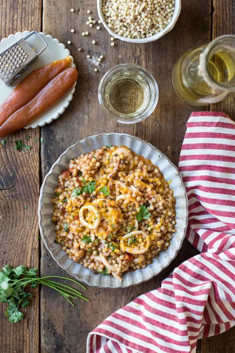 fregula con i calamari