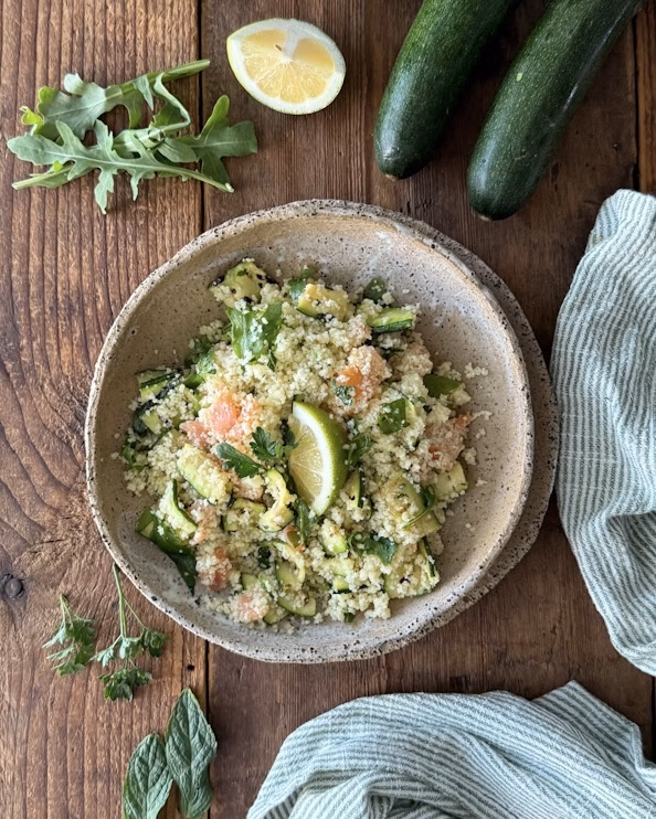 cous cous zucchine salmone